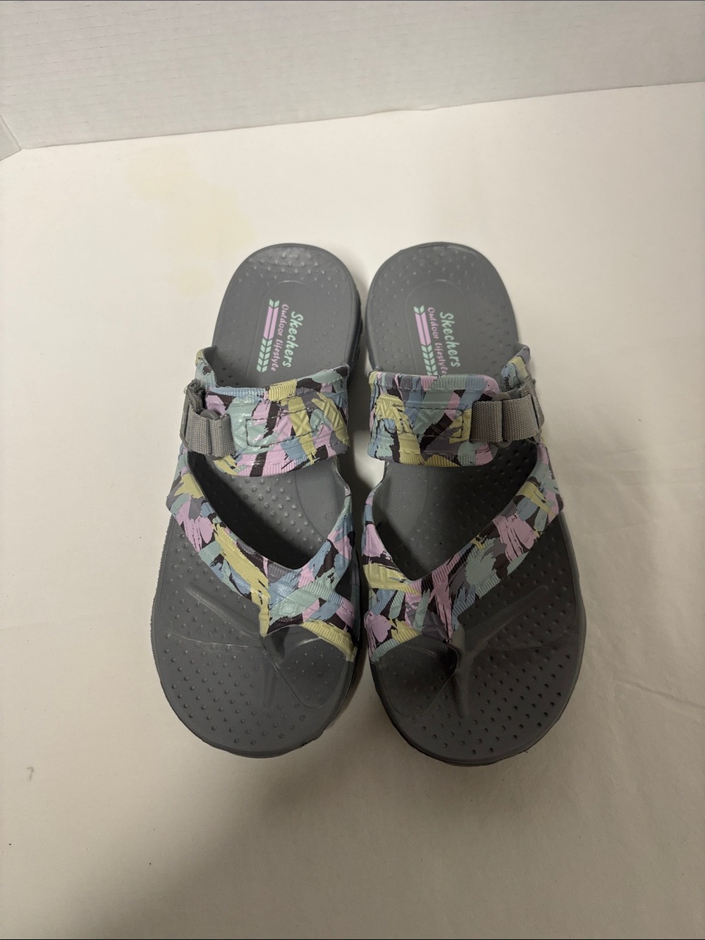 Skechers Outdoor Life Gray  Sandals with Colourful Patterned Straps